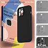 SURPHY Compatible with iPhone 13 Pro Max Case with Screen Protector, (Camera Protection + Soft Microfiber Lining) Liquid Silicone Phone Case 6.7 inch 2021, Black