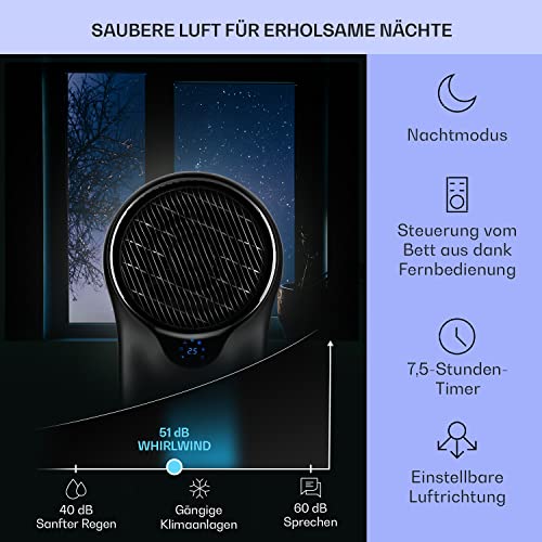 Klarstein-Mobiler-Luftkuehler-4-in-1-Air-Cooler-Leiser-Ventilator-Luftbefeuchter-Nachtmodus-Klimageraet-ohne-Abluftschlauch-Mobiles-Klimageraet-mit-Wasserkuehlung-55L-1695mh-Pechschwarz-Silber