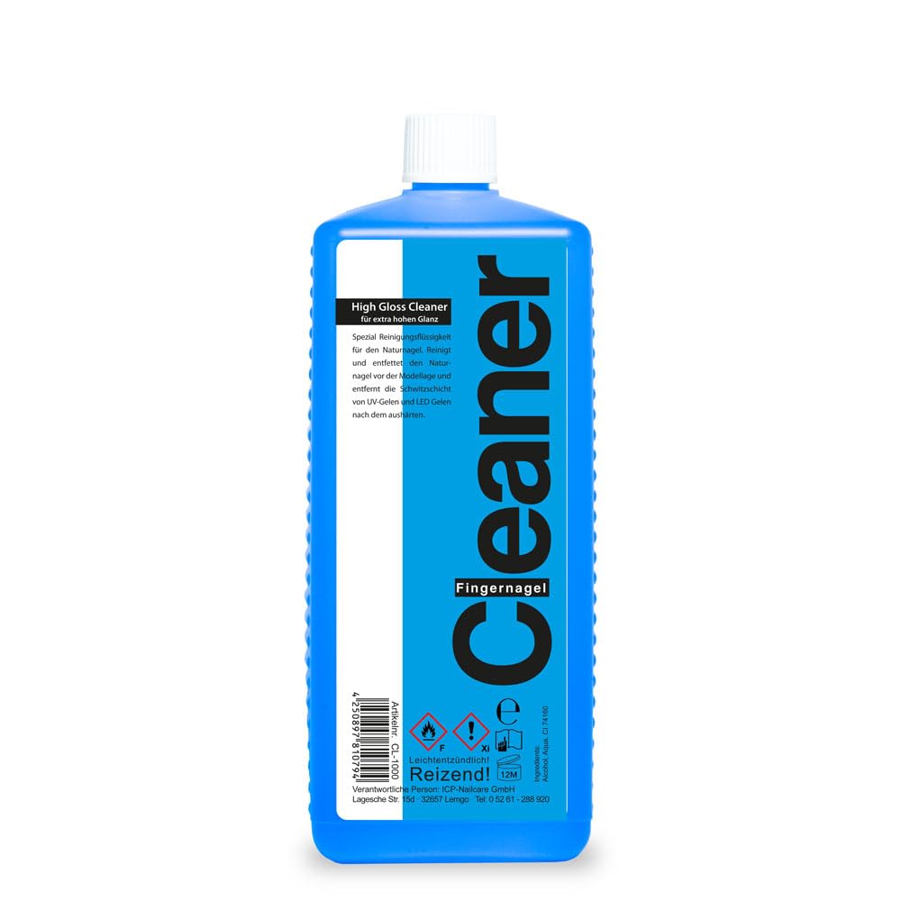 Nail Cleaner Gelnägel - Nailcleaner blau - UV Gel Polish Nailcleaner - Entfetter Nägel - UV LED Nagellack Reiniger - Cleaner Nägel zum reinigen und entfetten (500 ml - Blau)