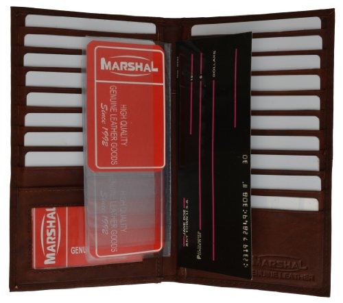 Genuine Leather Credit Card Holder Wallet 19 Card Slots + 1 ID Window (Burgundy)2