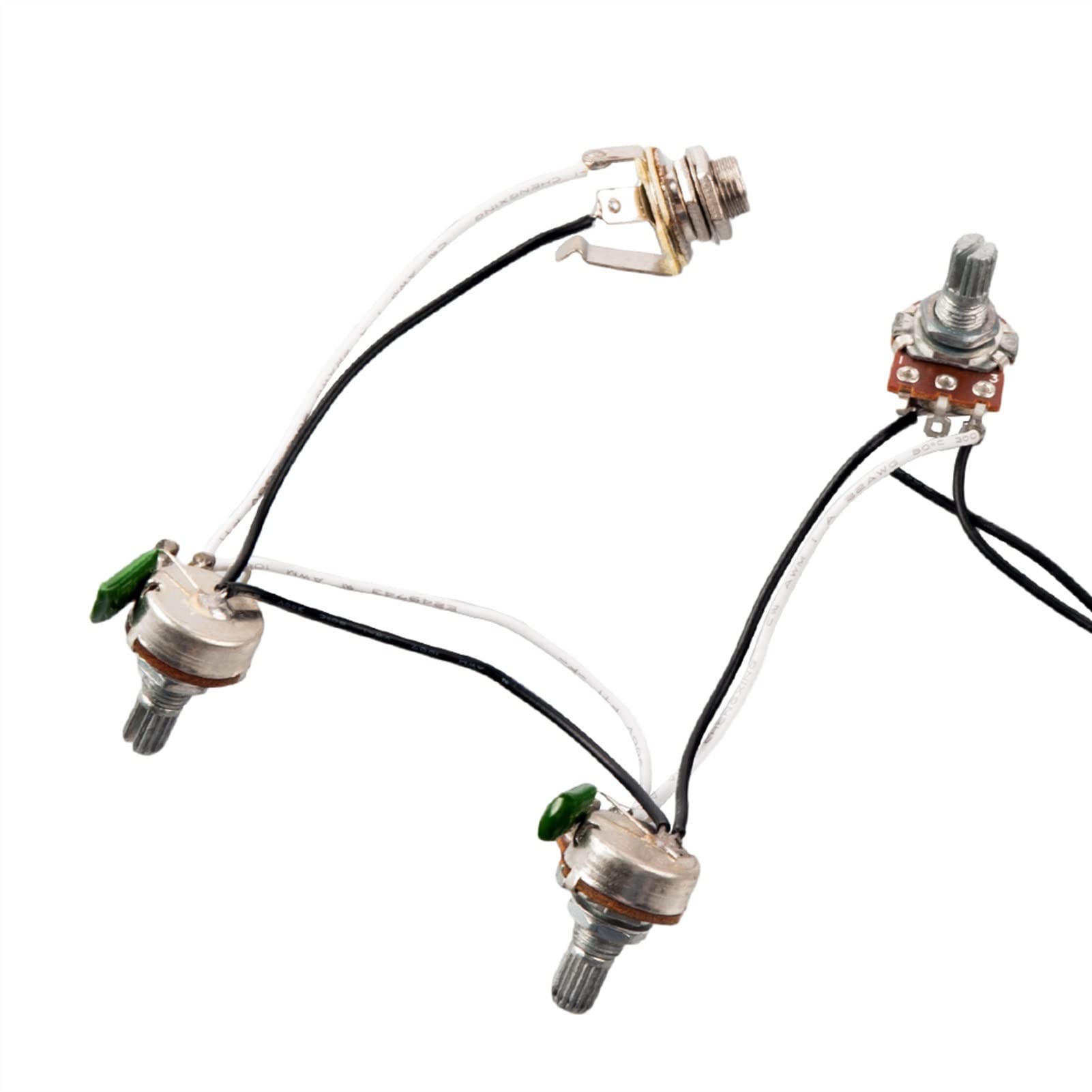 Pièces De Guitare Électrique Harnais De Câblage Trois Boutons Plus Une Interface Convertisseur De Ligne Noire Et Blanche faisceaux câbles guitare