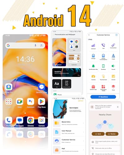 Ulefone Armor X13 Outdoor Smartphone Android 14, 12GB + 64GB/SD-256GB 6320mAh Akku, IP68/IP69K...
