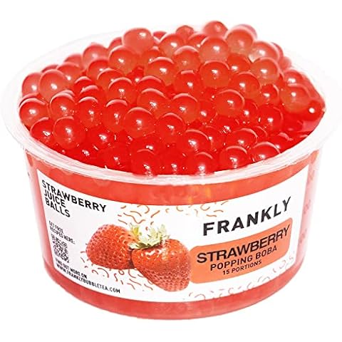 FRANKLY Popping Boba - Für Bubble Tea, Joghurt, Kuchen und Desserts (Erdbeere, 450g) Cover