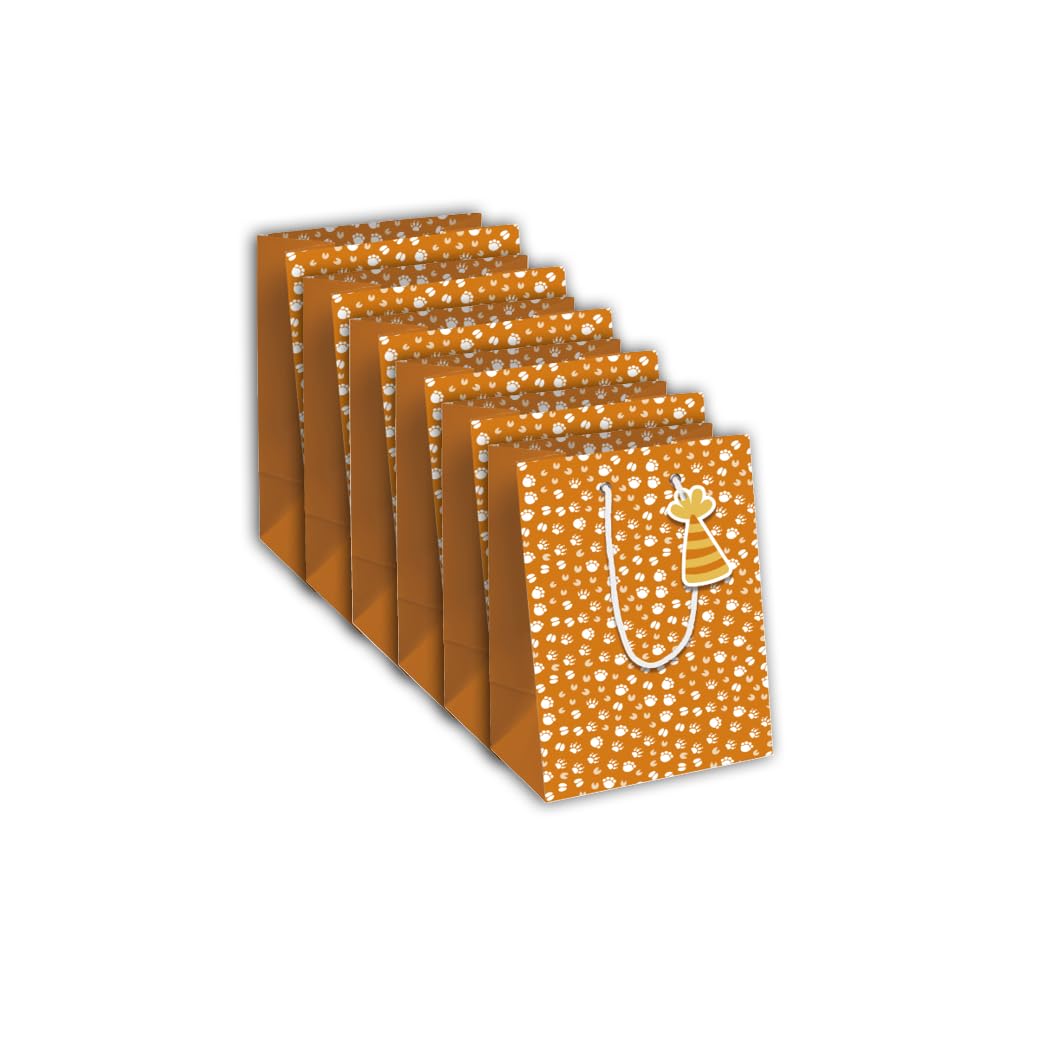 Clairefontaine 32505-3Cpack, A Pack of 6 White Kraft Gift Bags- Medium size, 21,5x10,2x25,3cm, 210g