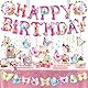 Schmetterling Deko Geburtstag 15 Stück,Happy Birthday Banner Rosa Mit Schmetterling Hängende Wirbel Deko,Frühling Blumen Schmetterling Girlande Geburtstagsbanner Für Mädchen Frauen Kinder Prinzessin