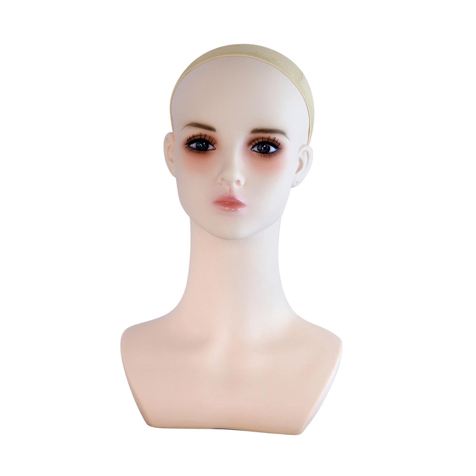 Female Mannequin Head with Shoulder Manikin Wig Display Stand for Eyeglasses-image-28