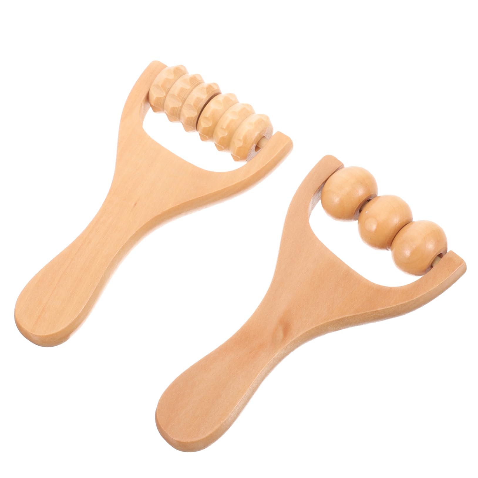 Herramienta de Masaje Rodillos 2 Piezas de Madera para Cuello y Pies