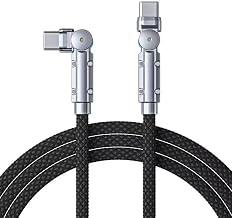 USB-C to USB-C, 100W Fast Charging, Swiveling Braided Cable for MacBook Pro, iPhone Air, iPhone 17 Pro, iPad Pro, Galaxy S25 Ultra, Pixel 10 Pro, 4 ft (1.2m)