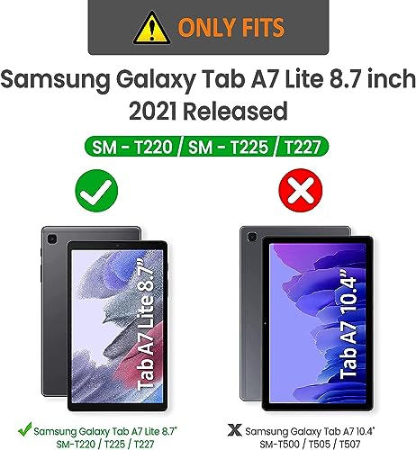 ROISKIN for Galaxy Tab A7 Lite Case 8.7 Inch 2021 for Kids,Heavy Duty Shockproof Cover with Screen Protector & Rotating Stand & Shoulder Strap & Pencil Holder,Blue - Image 2