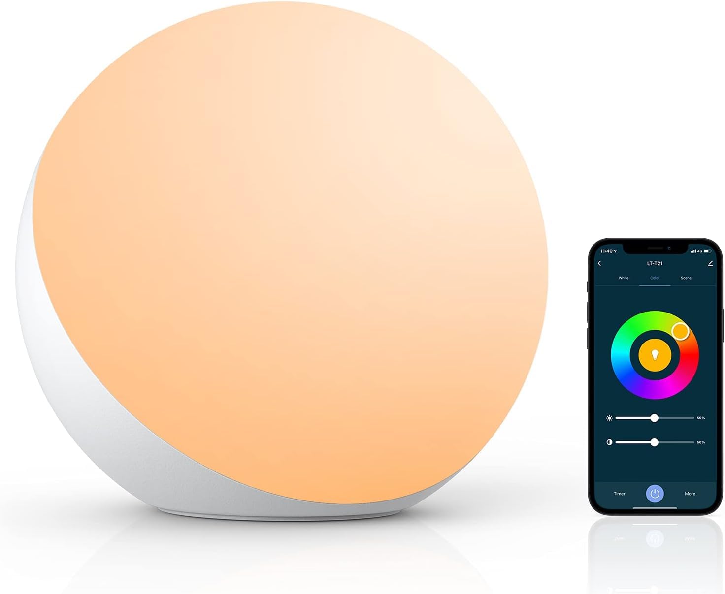 Photo 1 of Hifree Smart Table Lamp - Dimmable, App/Voice Control, RGB Color
