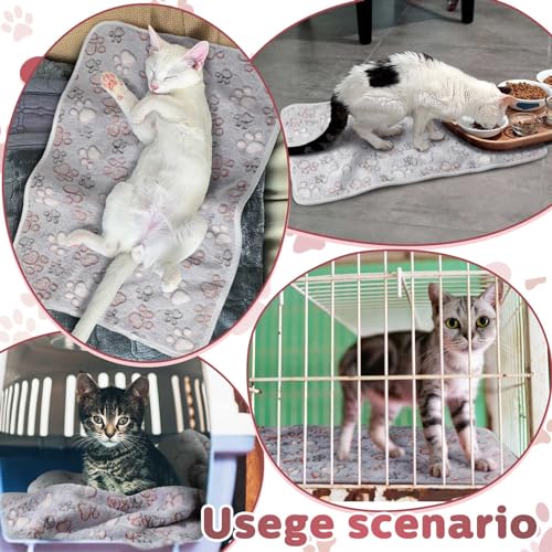 Image of Reginary 4 Pcs Waterproof Guinea Pig Blankets Washable Small Animal Fleece Bedding Absorbent Guinea Pig Cage Liners Reusable Pet Pee Pad Sleep Mat for Hamster Ferret (Adorable Paw,12 x 12 Inch)