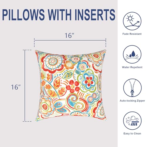 Outdoor-Throw-Pillows-16×16-Inch-Water-Repellent-Patio-Pillows-with-Inners-Set-of-2-Outdoor-Pillows-for-Patio-Furniture-Home-Garden-Flower-Multi Outdoor Throw Pillows 16×16 Inch Water Repellent Patio Pillows with Inners Set of 2 Outdoor Pillows for Patio Furniture Home Garden Flower Multi