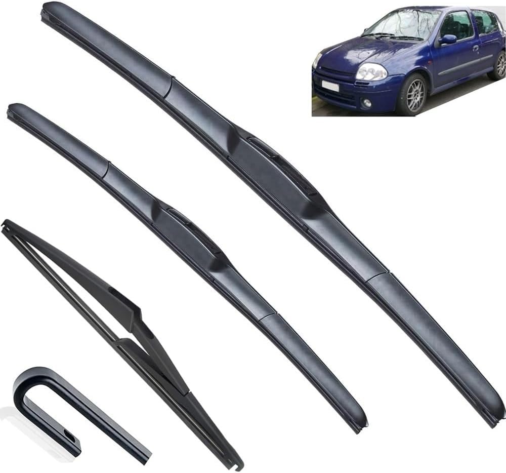 Acwyahso Wiper Blades Front Rear Set for Renault Clio 2 MK2 1998-2005 21" 21" 12" - All-Weather Performance