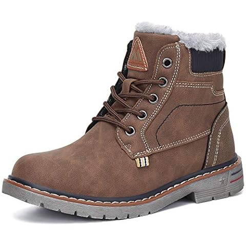 Mishansha Kids Winter Hiking Boots Water Resistant Warm Inside Boys Girls Snow Boot Cold Weather Non Slip Outdoor Warm Shoes Brown 1 Little Kid Cover