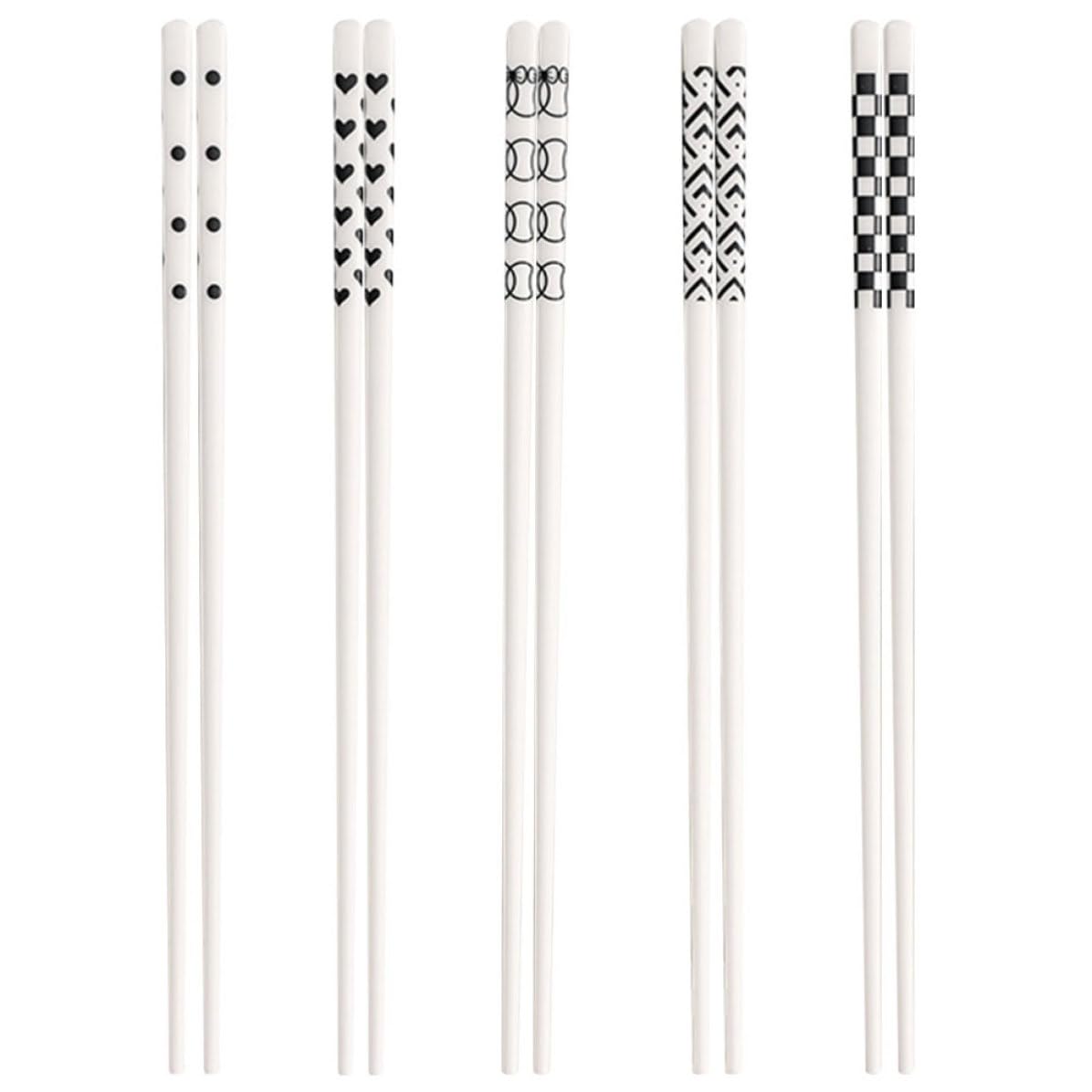 Palillos de cerámica para camping y cenas en familia set de 5 pares