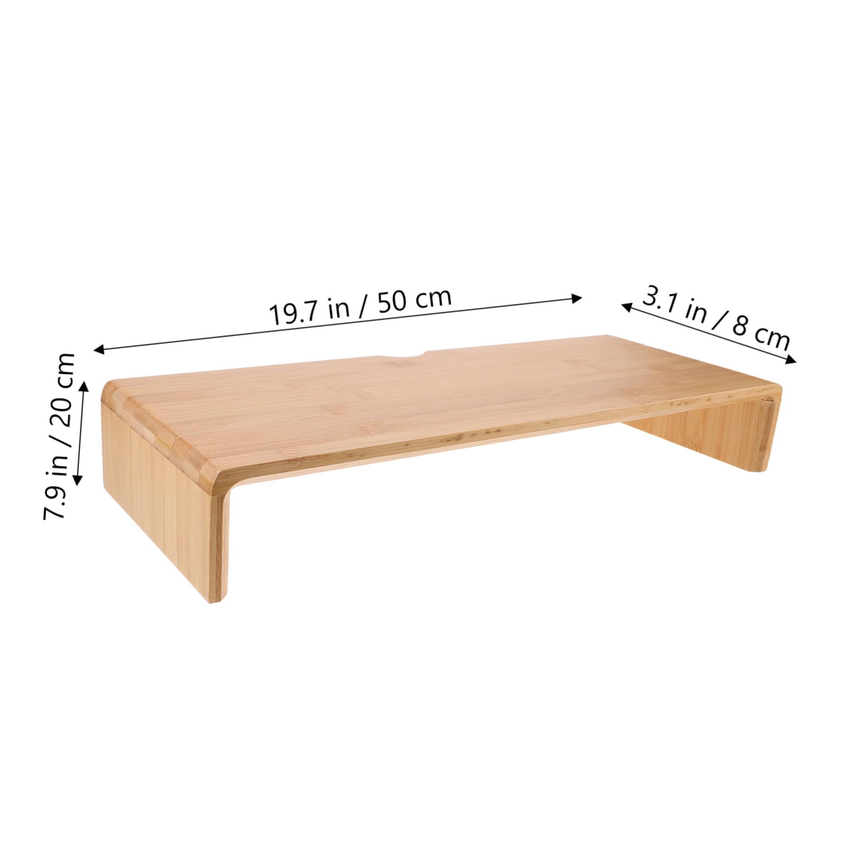jojofuny Supporto per Monitor in bambù Beige Rialzo Ergonomico per Postura Confortevole e Benessere Visivo, Semplice e Rustico per Casa e Ufficio