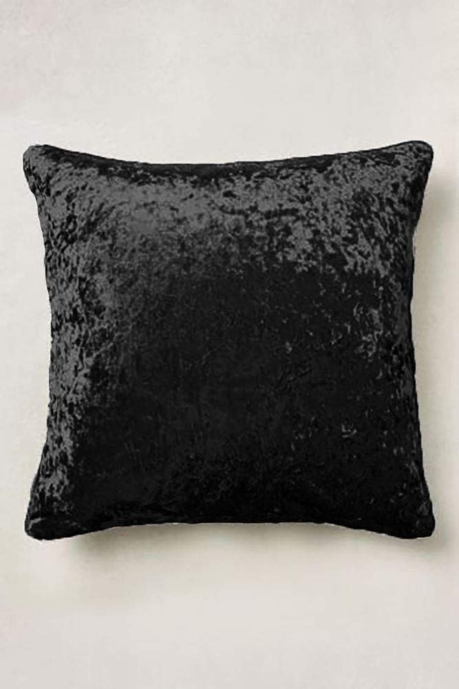 Value Comfort Home 24" (60cm) Large Luxury Super Soft CRUSHED VELVET Filled CushionBlack
