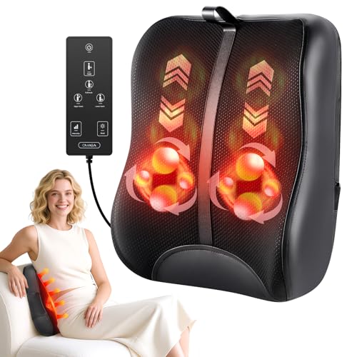 13% off - OMASSA Shiatsu Back Massager with Heat-Electric Back Massager for Pain Relief Deep Tissue-Up and...
