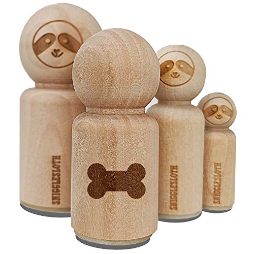 Dog Bone Rubber Stamp for Stamping Crafting Planners - 1/2 Inch Mini