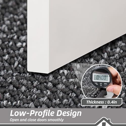 Image of BEQHAUSE Dirt Trapper Door Mat 20 inch x 48 inch, Non-Slip Washable Doormats Entrance Mat, Dirt Resistant and Absorbent Welcome Mat, Low Profile Floor Mats for Front Back Door and Entryway, Charcoal