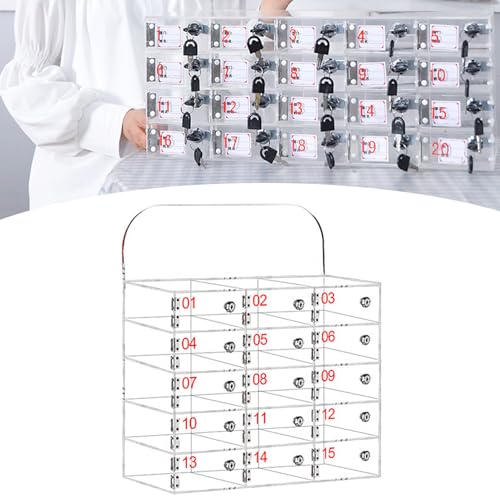 Handy-Schließfach für Klassenzimmer, transparenter Acryl-Aufbewahrungsschrank mit Türschlössern