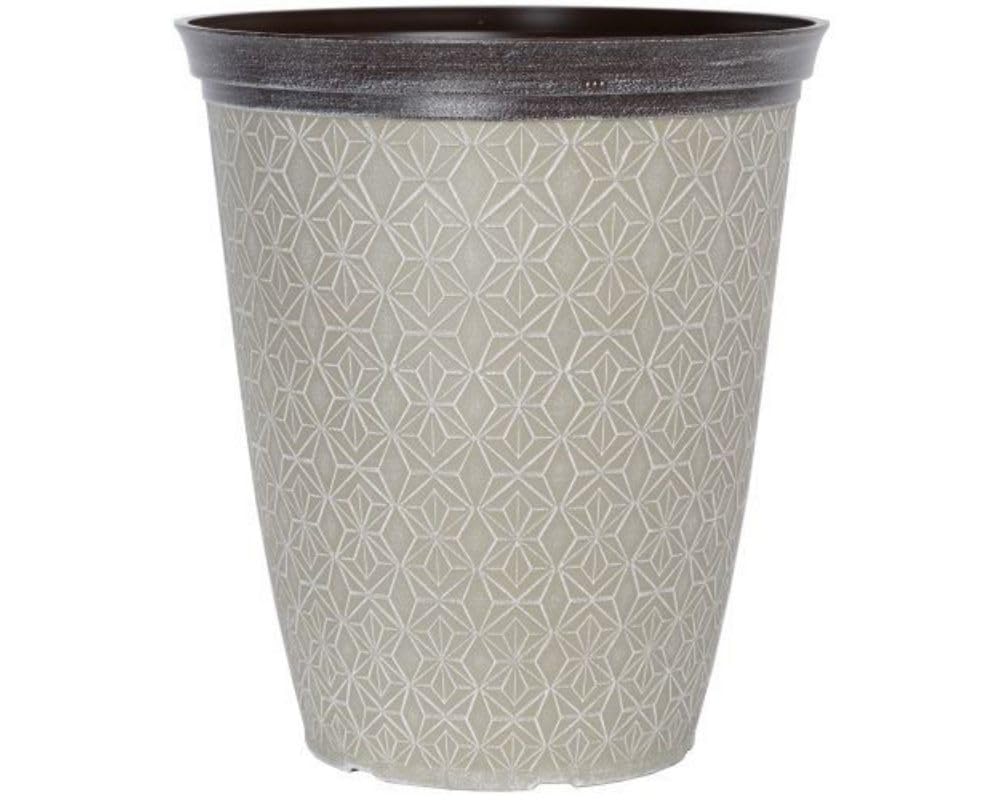 Akkin Garden Supplies Creamy Fusion Decorative Tall Round Plastic Planter Plant Pot Phoebe Planter Classic - 35Cm (H) 32Cm (D) 18.9 Litre Volume - Indoor Or Outdoor Use