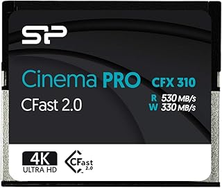 Silicon Power 512GB CFast 2.0 CinemaPro CFX310 Memory Card, 3500X and up to 530MB/s Read, MLC, for Blackmagic URSA Mini, Canon XC10/1D X Mark II and More - SP512GICFX311NV0BM