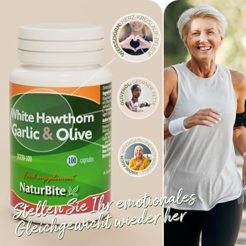 Knoblauch, Weißdorn & Olive, 500 mg 100 Perlen, NaturBite