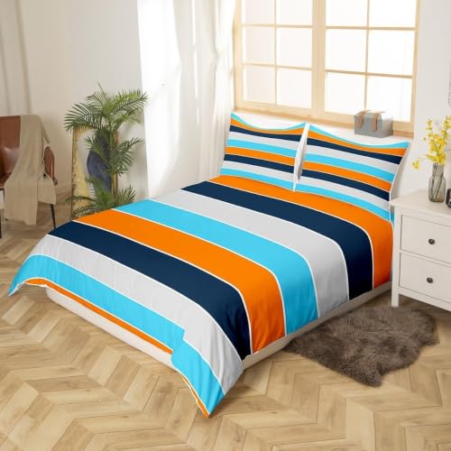 Housse de couette 150x200 rayures lit simple microfibre infroissable