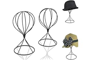 Black 2-Pack Hat Mannequin Stand Metal Holder