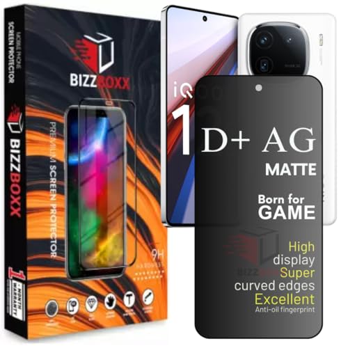 Image of Compatible with iQOO 12 5G D+ AG Matte Tempered Glass Screen Guard Protector Anti-Fingerprint Gaming Special With Camera Cut (For Iqoo 12)- Pack of 1