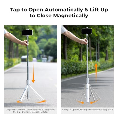 Image of K&F CONCEPT Auto Open & Close Selfie Stick Phone Tripod Stand
