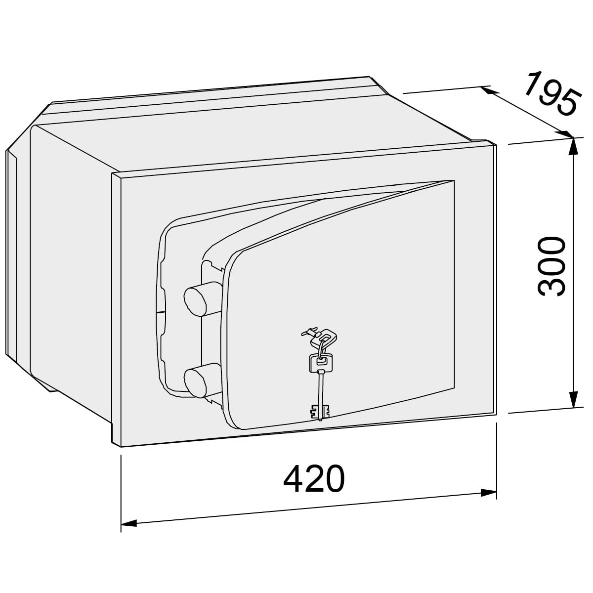 CISA 18A010400, Cassaforte a Muro, con Chiave, C Key, L42 X H30 X P19,5
