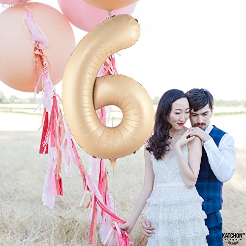 Image of KatchOn Caramel Number 6 Balloon 40 Inch