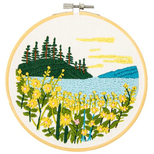 Image of DIAMOND DOTZ Mountain Lake Embroidery Kit - 5.0 inch