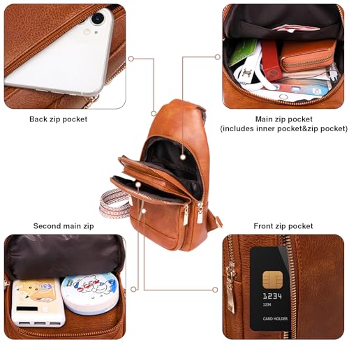 YYW Crossbody Bag for Women Sling Bag Leather Cross Body Chest Purse Handbag4