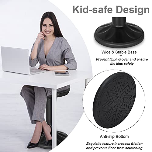 Image of Giantex Wobble Stools for Classroom Seating, Wiggle Stool with Adjustable Height, 24 Inch Active Learning Stool, Sitting Balance Chair for School, Office Stand Up, Flexible Seating Wobble Chair(Black)