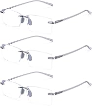 TERAISE Rimless Reading Glasses Comfortable Lightweight Frameless Reader Men Women Blue Light Blocking Computer Eyeglasses