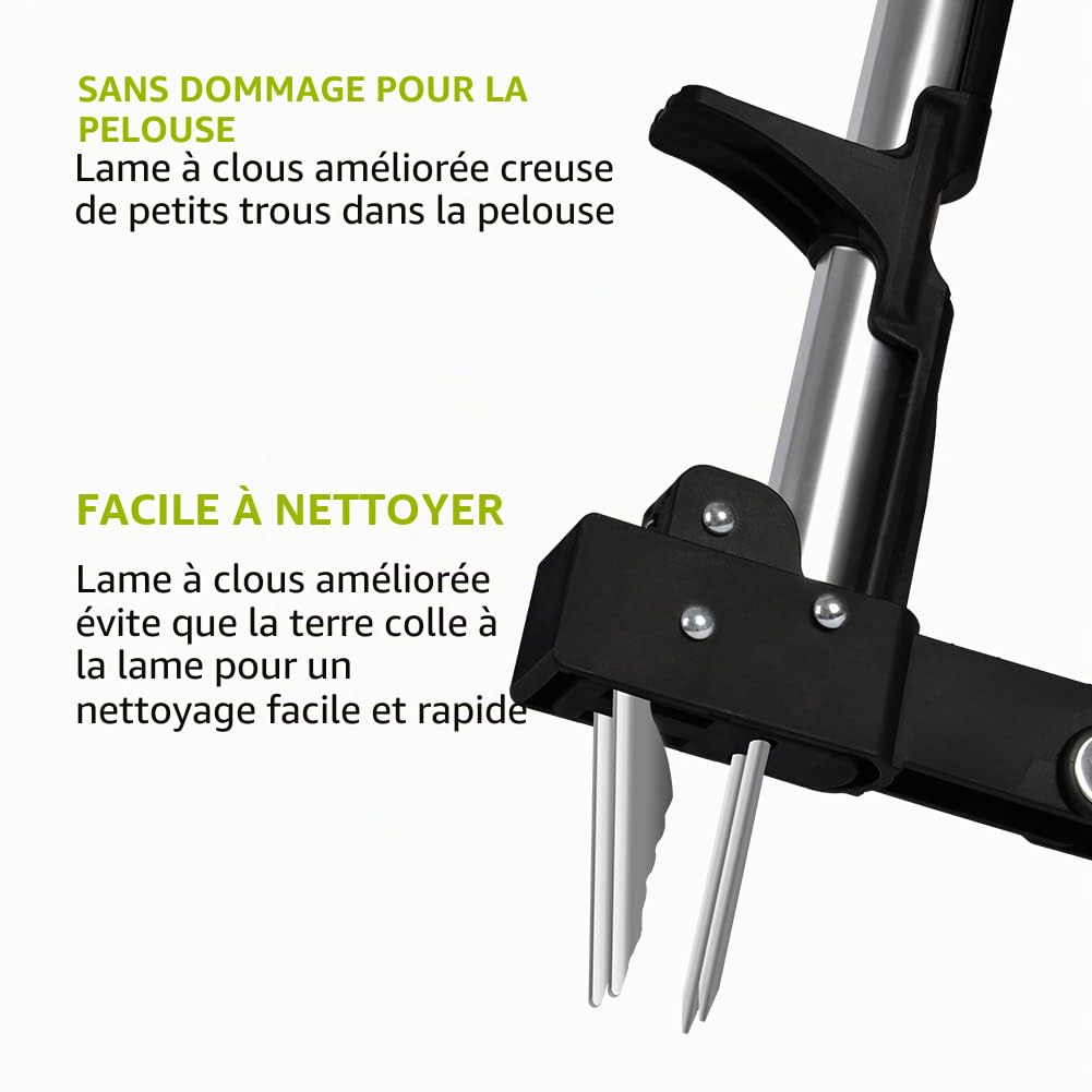 Gardtech Désherbeur Manuel Ergonomie Extracteur de Mauvaises Herbes avec pédale à 4 Griffes et Pied en Acier Inoxydable 100cm Outil Manuel pour Jardin et pelouse