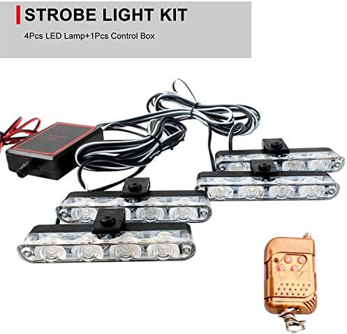 Miniatura 3 de 16 luces LED de policía estroboscópicas para automóvil, luces reflectivas para tablero de vehículo de emergencia de 12 V