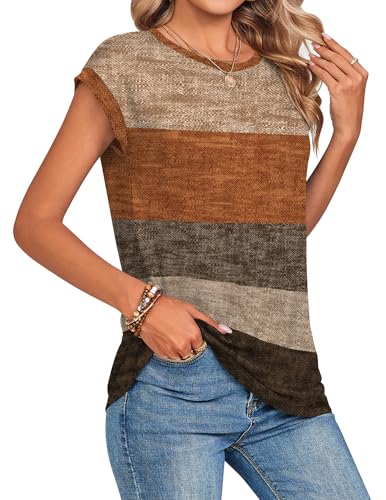 Image of Zeagoo Womens Tops Summer Casual Cap Sleeve Tshirts Shirts Business Dressy Spring Fashion Outfits Trendy Clothes