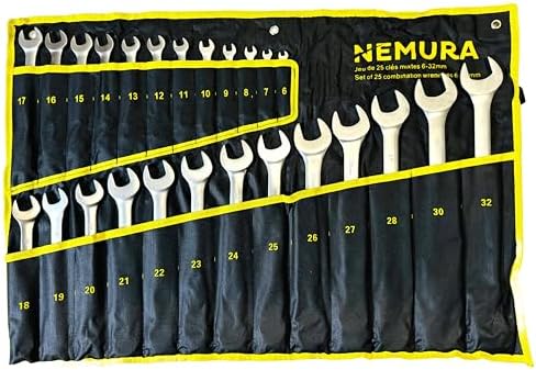Set De 15 Clés Mixtes (Plates Et à Œil) POWERFIX - 6 à 21 Mm - Acier Chrome-Vanadium DIN 3113