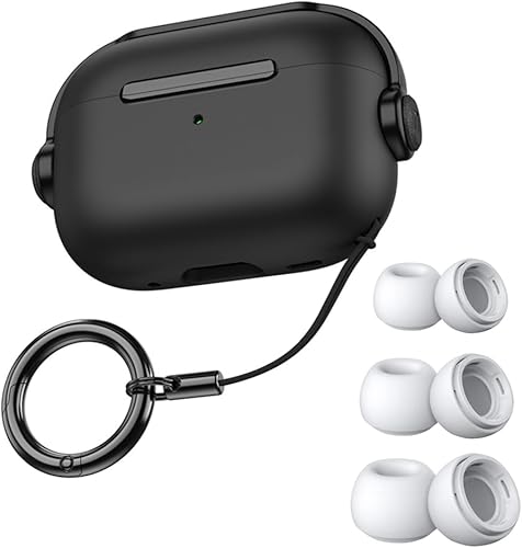 Suublg Funda para Airpods Pro de 21 generación 20222019 con puntas de repuesto para las orejas (SML), funda protectora de silicona TPU a prueba de