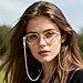Fzxdfg 10 Pieces Gold Eyeglasses Chain Beaded for Women Men Sunglasses Strap Holder Chains Around Neck Accessory Chain (Gold)