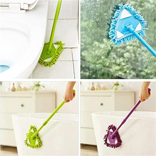 2022 New Rotatable Adjustable Triangle Cleaning Mop With 2 Mop Replacement Heads, 180 Degree Spin Triangle Wall Cleaning Mop, Microfiber Ecloth Mop Wet And Dry For Bathroom Floor Wall Bed (Blue) #TOP3