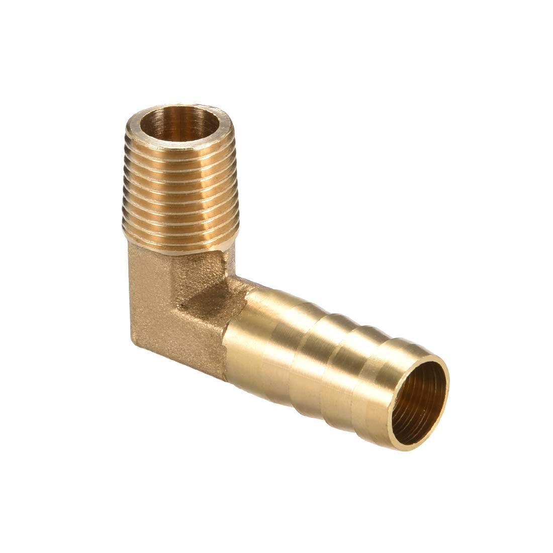 Brass Hose Connector 90 Degree Elbow 12mm Fluted Fitting to 1/4" Male