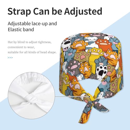 Image of Unisex Adjustable Surgical Sweatband - Elastic Bandage Cap - Scrub Caps for Nurse Working Cap