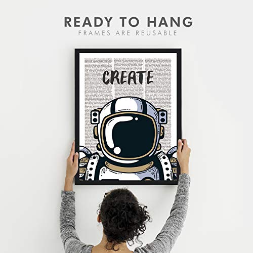 Image of Chaka Chaundh Acrylic , Astronaut Poster With Frame, Motivational Quotes Frames, Quotes Wall Frames For Office, Student & Study Room, (14X11 In) (Vintage Create)