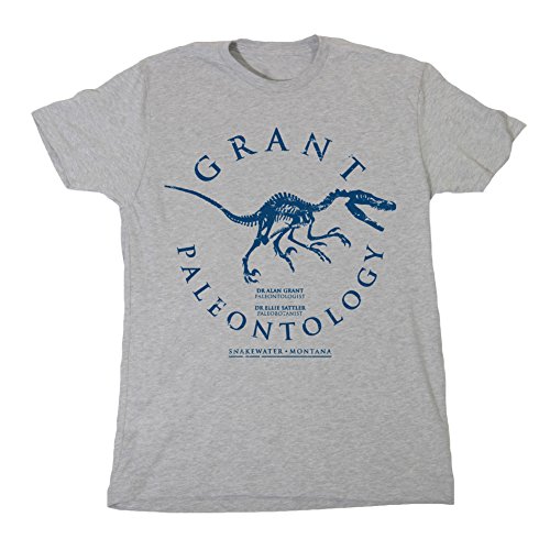 Grant Paleontology Inspired by Jurassic Park T-Shirt Medium Heather Grey