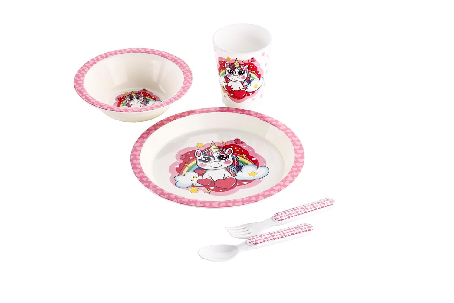 NESTIC Baby Feeding Tableware Series, Children Feeding Set, Milk Water Bottle Feeding Kit for Babies, Toddler Feeding Training Set (Rabbit)
